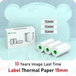 Peripage Mini Printer Paper 15mm 30mm Bear Blank Label Sticker Thermal Printing Paper for A6/A8 Waterproof Oilproof Scratchproof