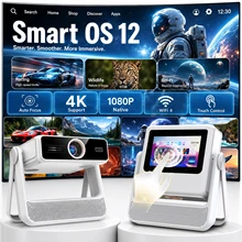 3-in-1 프로젝터 태블릿 스피커 7인치 1080P 4K 자동 초점 천장 시네마 HDMI USB BT5.0 WiFi 스크린