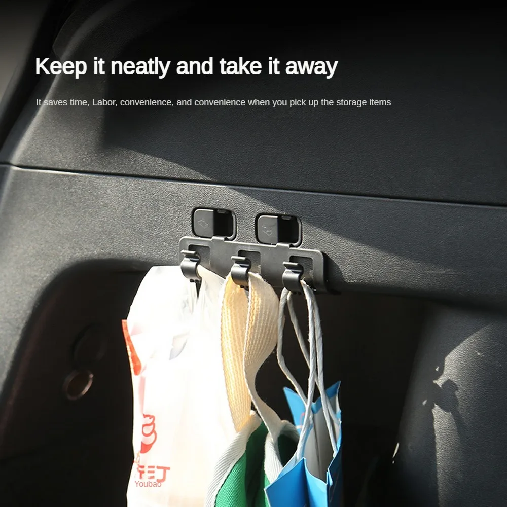 Rear trunk hook Tesla Model Y storage holder bag umbrella water bottles trunk grocery bag hook hanger car accessories