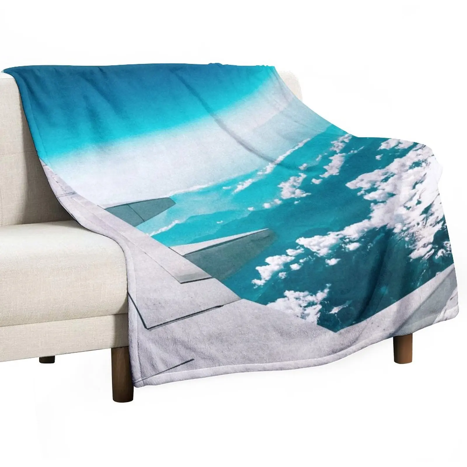 

Traveler's Airplane View Of European Snow Alps - Vintage Throw Blanket Stuffed Blankets Blanket Sofa