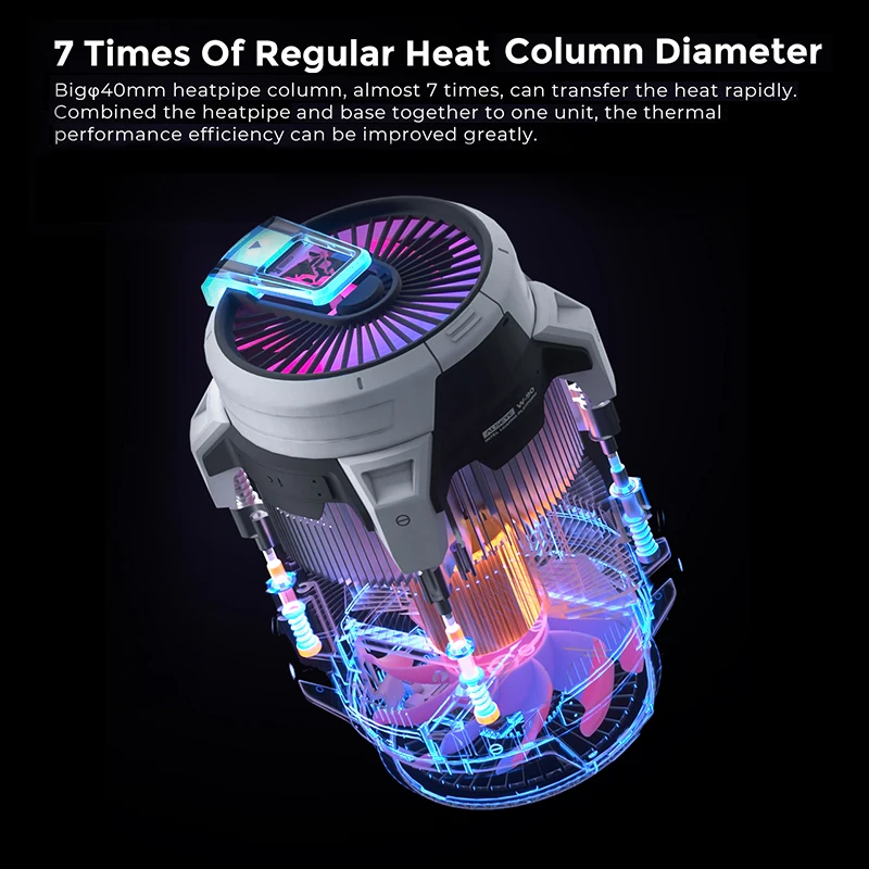 Pwm Cpu Cooler Pin Fan Iluminação Argb 90 mm Exibição de Temperatura Precisa Refrigerador para Cpu Suporte Intel Lga 1700 1200 115x Alseye-w90 - Imagem 4