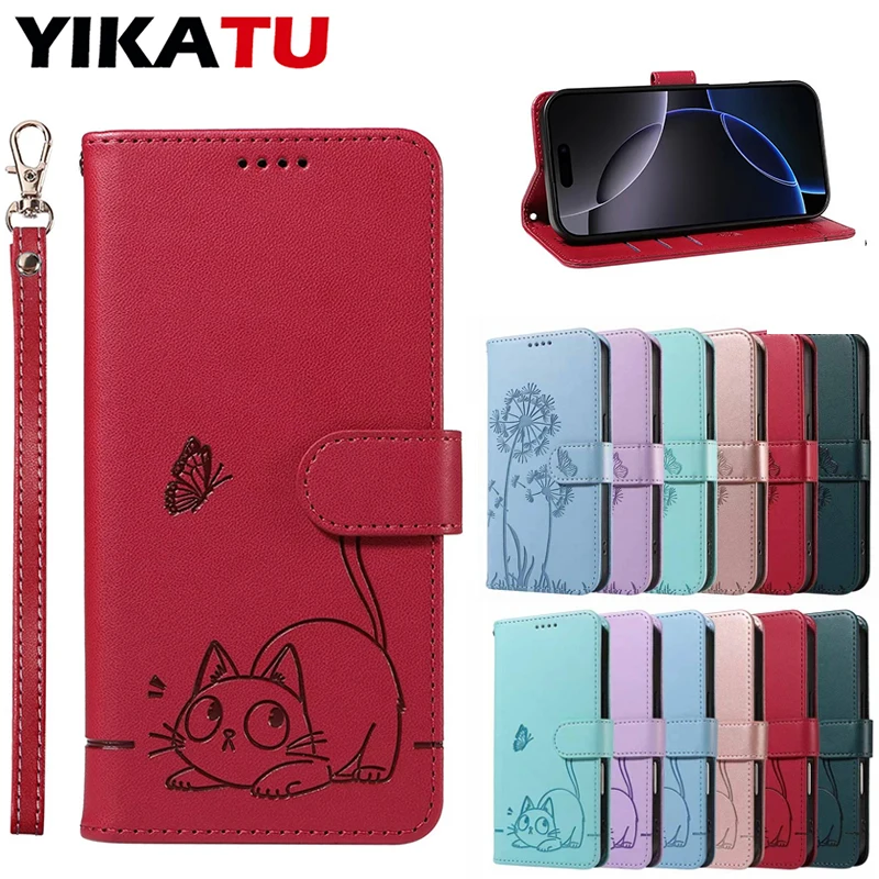 Leather Magnetic Flip Wallet Phone Case with Card Slot and Protective Cover