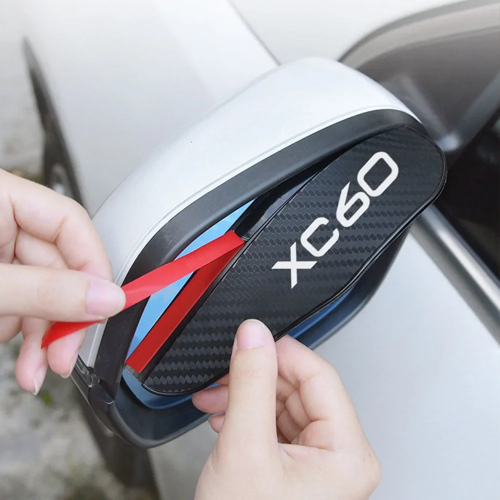2PCS Car Rearview Mirror Rain Blocker Eyebrow for Volvo XC90 XC60 C30 T6 S60 C70 XC40 V40 XC70 V70 V60 V50 S80 S40 AWD V90 S90