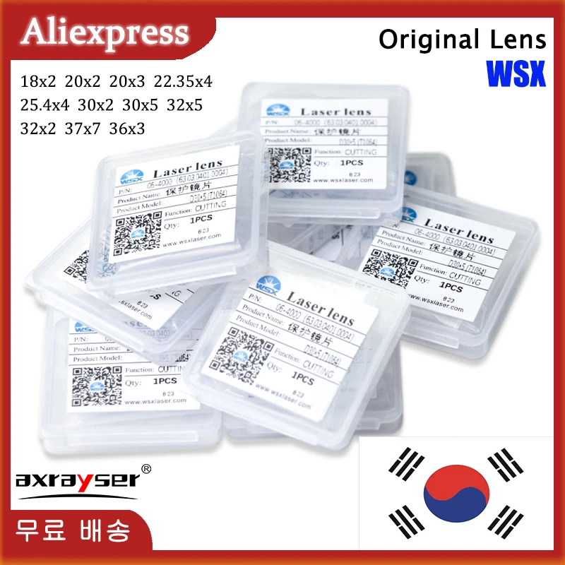 WSX 기존 레이저 렌즈 30x5 보호 Windows 4KW 1064nm JGS1 섬유 커팅 헤드 KC13/15 용 융합 실리카 광학 18x2 20x2