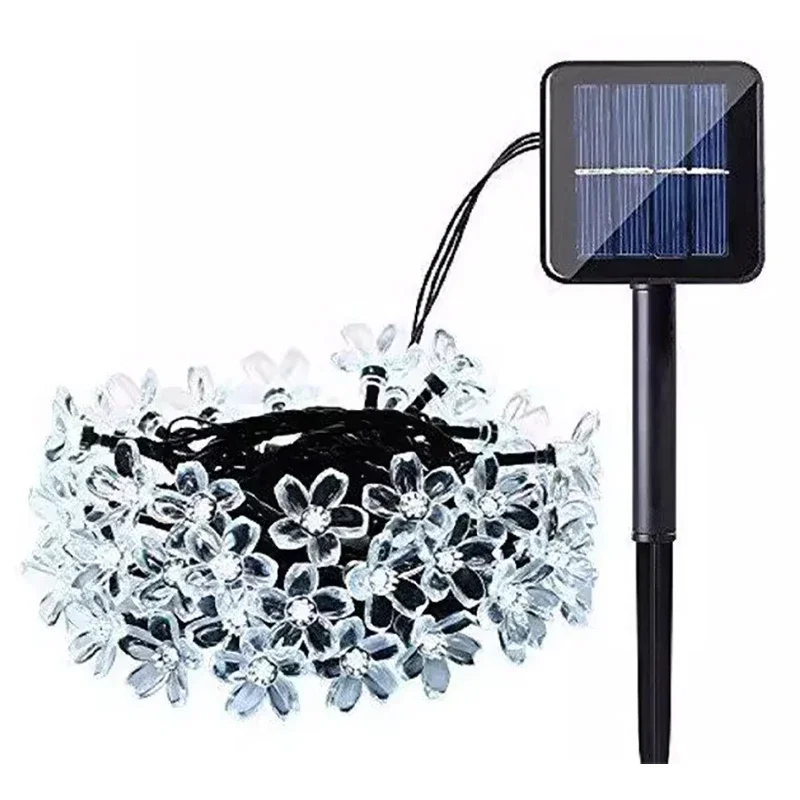 Solar Flower Lights Cherry Blossom String Light Waterproof Garden Fairy Lighting Strings Wedding Party Christmas Decoration