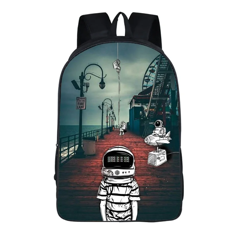 Cartoon Astronaut Student Schoolbag Creative Polyester Comfortable Primary School Backpack Mochila Escolar School Bags Plecak