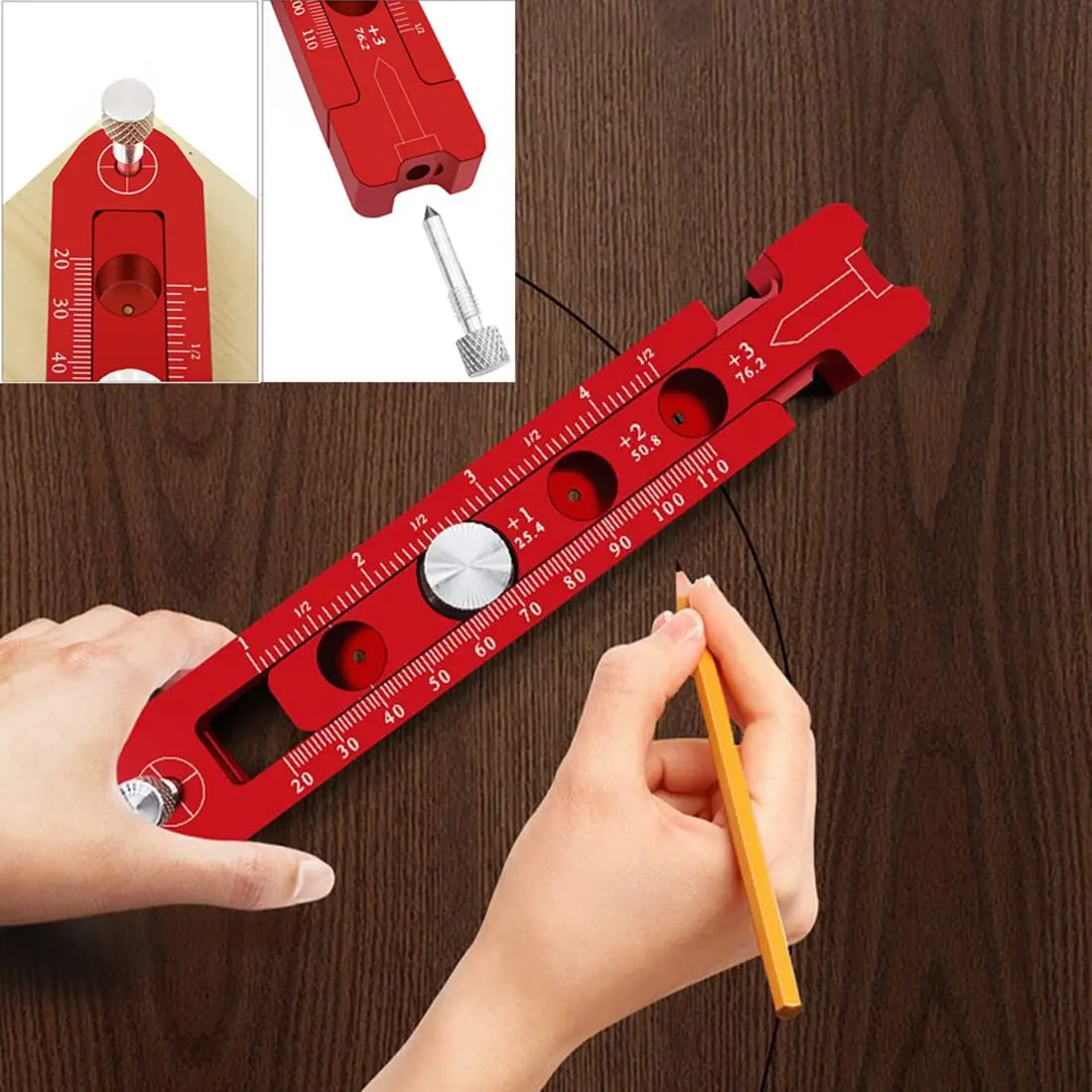

Woodworking Drawing Compass Adjustable Measurement Tool Aluminum Alloy Scribe Gauges Industrial Circular Drawing Tool