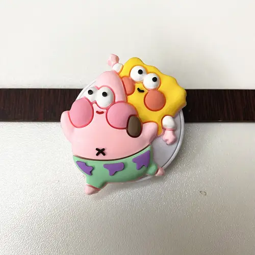 Potdemiel Cartoon SpongeBob Phone Holder Universal 3M Self-adhesive Scalable Folding Bracket Stretch Grip Phone Finger Stand - Image 7