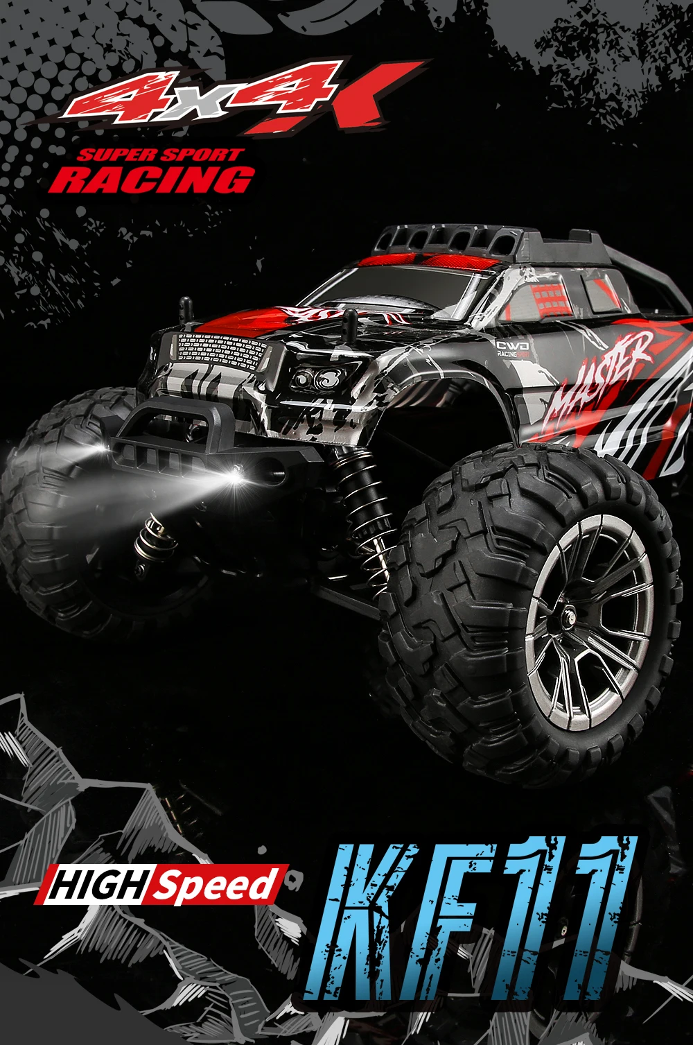 

1/16 RC Car KF11 Off-Road 4WD 33KM/H Speed Drift Racing IPX6 Waterproof Remote Control Truck Toys for Adults and Kids