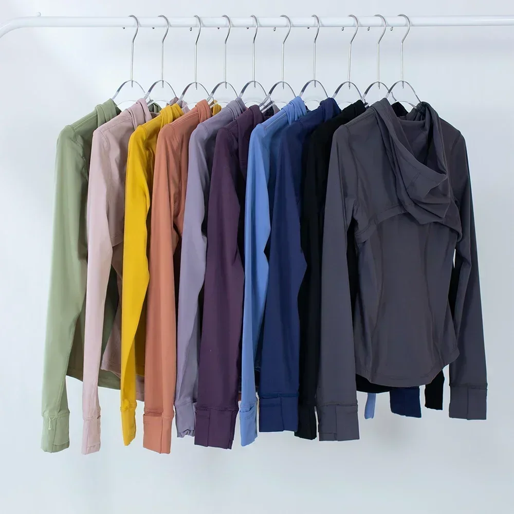 Women Yoga Jacket Gym Workout Hooded Top Zipper Hooded Women's Running Hoodie Sports Jacket Hoodies Thumb Hole Sportwear