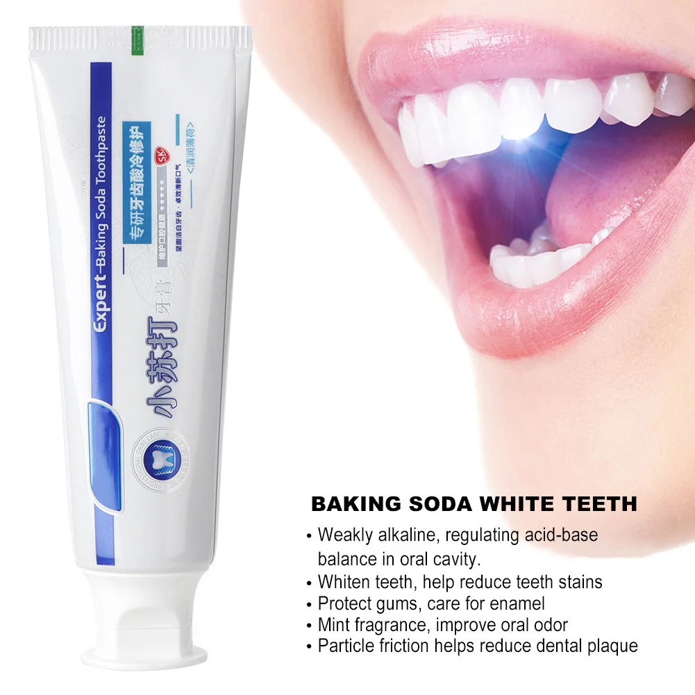 100G Dental Baking Soda Dentifricio Dentifricio Sbiancante Dentifricio Tè Verde Rimozione Delle Macchie Dei Denti Materiali Del Dentista Strumenti Per