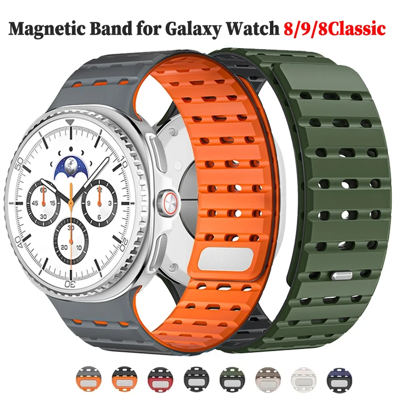 Magnetic Loop Silicone Sport Strap with Curved End Design