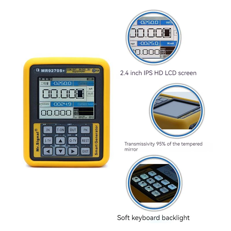 

MR9270S + HART 4-20MA Signal Generator Calibrate Current Voltage PT100 Thermocouple Pressure Transmitter Recorder Frequency