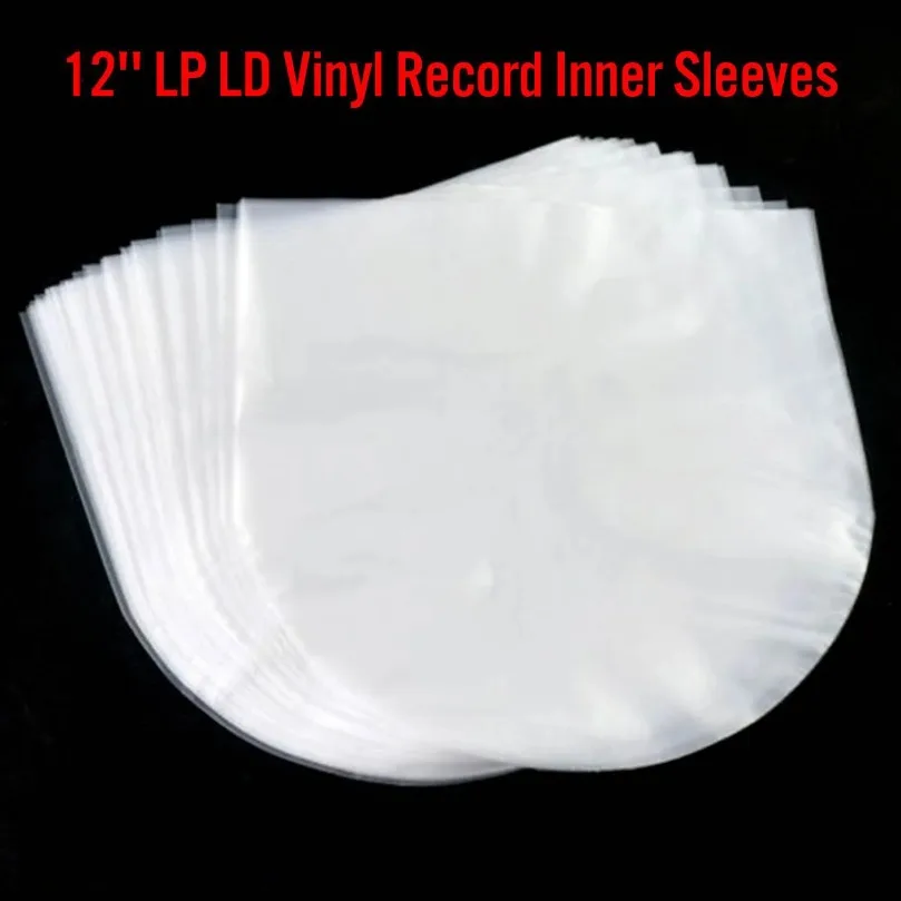 Vinyl Record Bag 12 inch Protecter LP Record Plastic Bags Anti-Static Sleeves Outer Inner Plastic Clear Cover Container 50PCS
