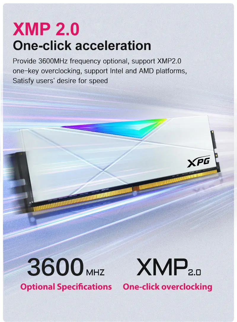 ADATA XPG SPECTRIX D50 WHITE 8GBX2=16GB 3600MHZ DDR4 | PC Worth