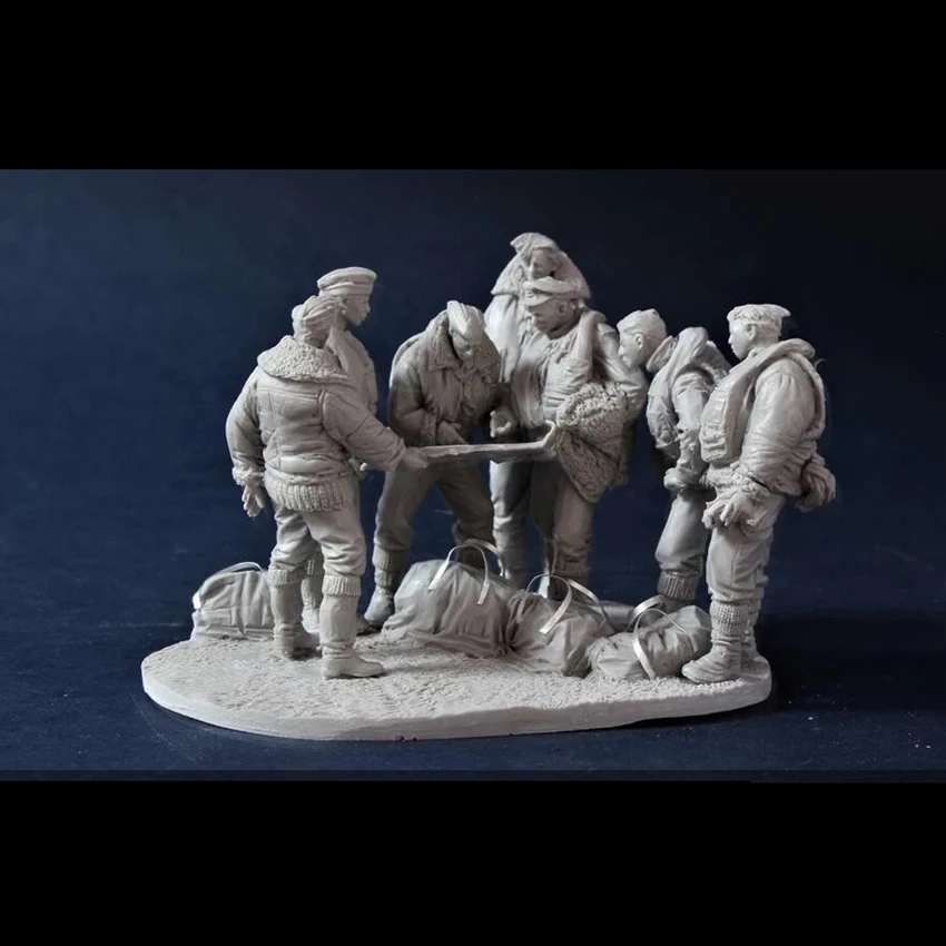 

Resin soldier 1/32 54mm ancient Coastal Crews with base 7 figures Model Unassambled Unpainted Figure Building Kit