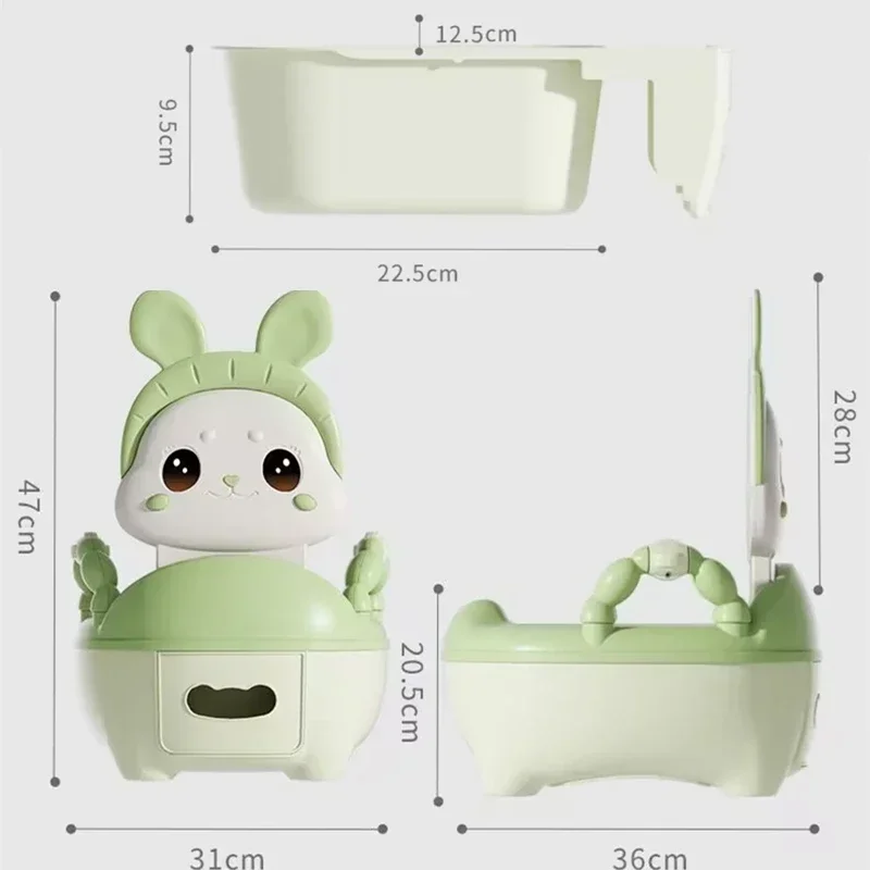 2024 Children's Potty Training Seat Household Duck Design Portable Squatting Clamshell Armrest Small Bucket Urinal for Children