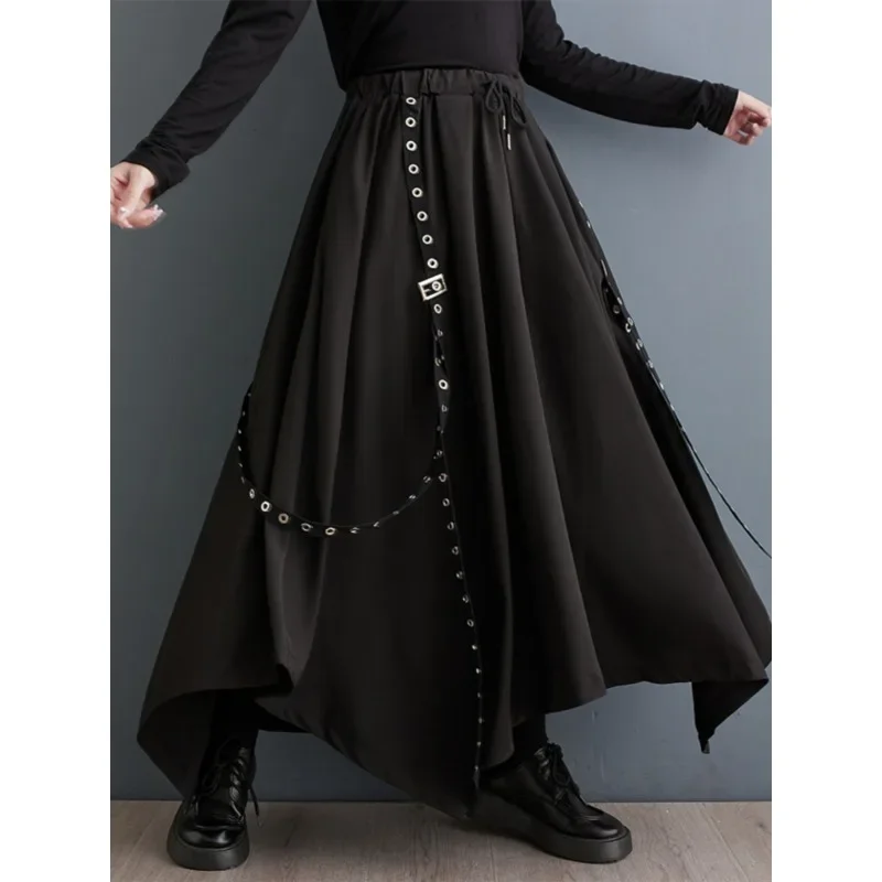 

SuperAen 2023 весна и осень Новые Нерегулярные женские брюки с заклепками свободные широкие брюки