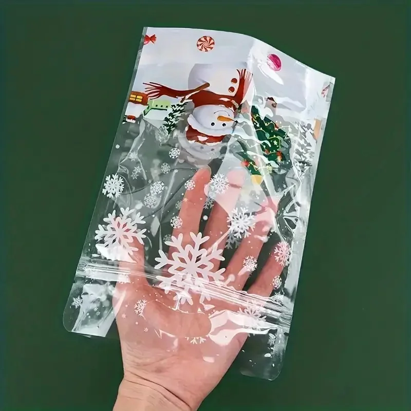 50 teile/satz Frohes Neues Jahr Weihnachten Brot Verpackung Taschen Hnadle Santa Claus Toast Liefert Für Zuhause Handgemachte Geschenk Taschen – Detail 3