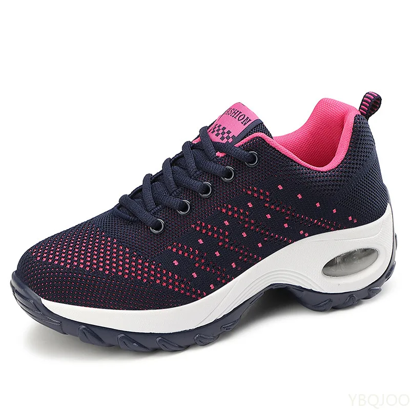 Comprar Zapatillas de deporte para mujer, zapatillas deportivas de correr de  malla para caminar, zapatos deportivos para bailar, calzado transpirable  con cojín de aire para exteriores, zapatillas con cordones