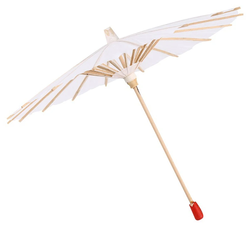 White Paper Umbrella Paper Parasol Chinese Umbrellas White DIY Umbrella Photo Props Party Wedding Decor Home Supplies