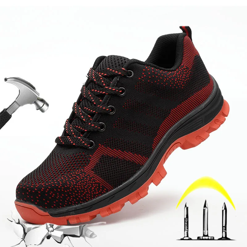 

Dian Sen Mesh Steel Toe Cap Male Sneakers Puncture Proof Platform Boots for Men Non Slip Building Safety Shoes Men for Work