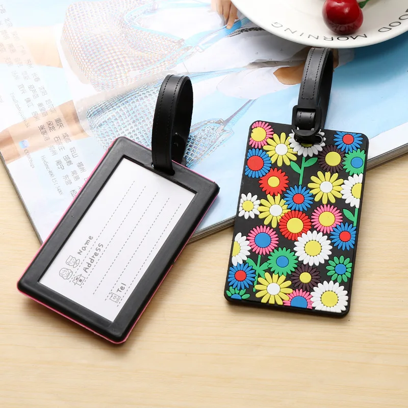 

1PCS Geometric Soft Silicone Luggage Tags Suitcase ID Addres Name Holder Baggage Tag Label Travel Accessories Luggage Tags