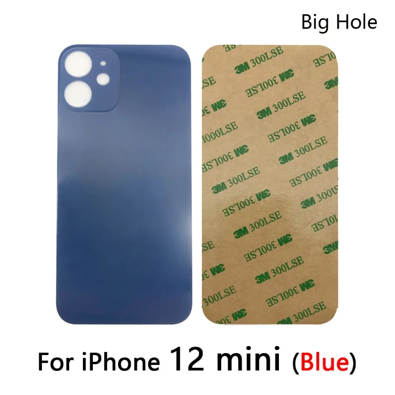 VETRO SCOCCA POSTERIORE COPRI BATTERIA PER IPHONE 12 BACK COVER BIG HOLE NERO