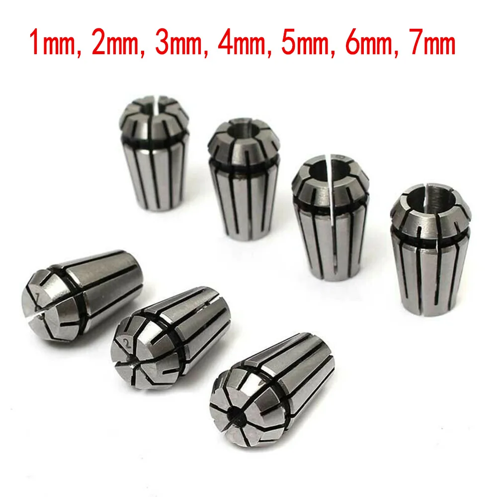 

7Pcs ER11 Collet Chuck CNC Spring 45 Carbon Steel Accessory Boring Engraving Machine Lathe Milling Replacement
