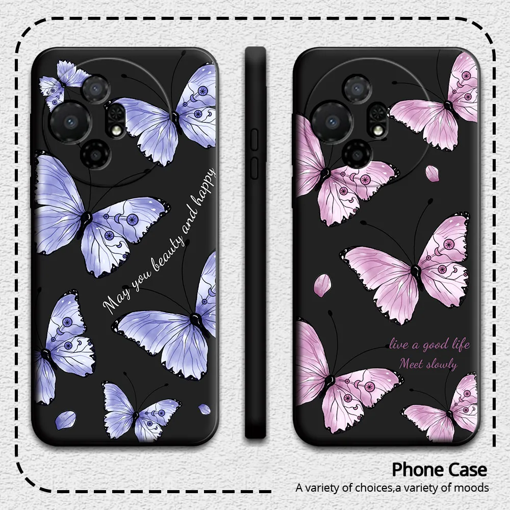 Floral Soft Silicone Butterfly Couple Phone Case – New Design Back Cover