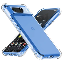 Premium Shockproof Clear Phone Case with Airbag Bumper - Durable Smartphone Back Cover Accessory - Google Pixel 8 Pro (Transparent)