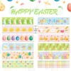 12Rolls Easter Day Bunny Egg Pattern Masking Tape DIY Handbook Material Sticker Washi Tape Scrapbooking Birthday Gift Supplies 3