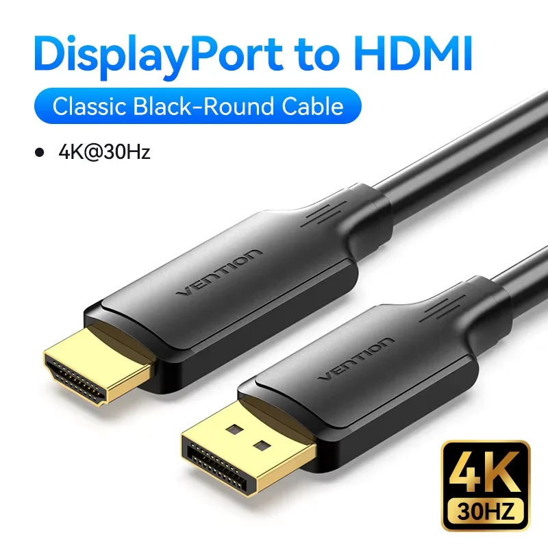 Premium 4K DisplayPort to HDMI Cable - High-Speed Video Converter for Enhanced Viewing Experience