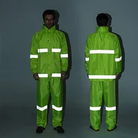 Waterproof Hi Viz Reflective Rainsuit Yellow/Green Jacket and Trousers