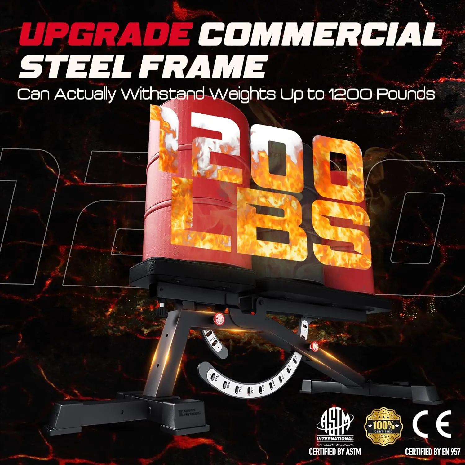 Adjustable Weight Bench, Bench3000 MAX Heavy Duty Workout Bench Press with Leg Extension and Preacher Pad for Home - Image 2