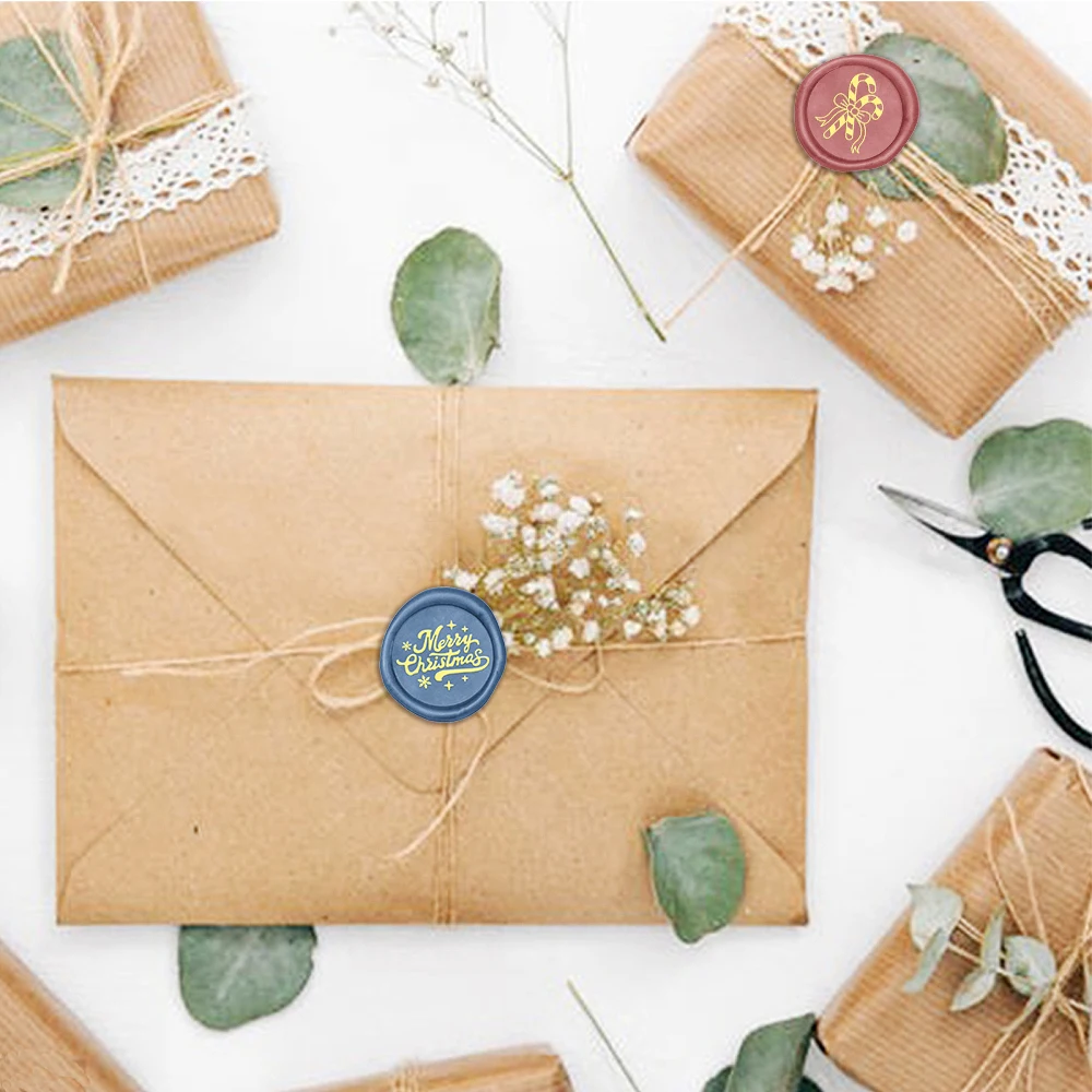 Description Picture 5 of itemChristmas Tree Laurel Halloween Skull Spidernet Wax Seal Stamp Head for DIY Holiday Invitation Envelope Paper Card Crafting 2024