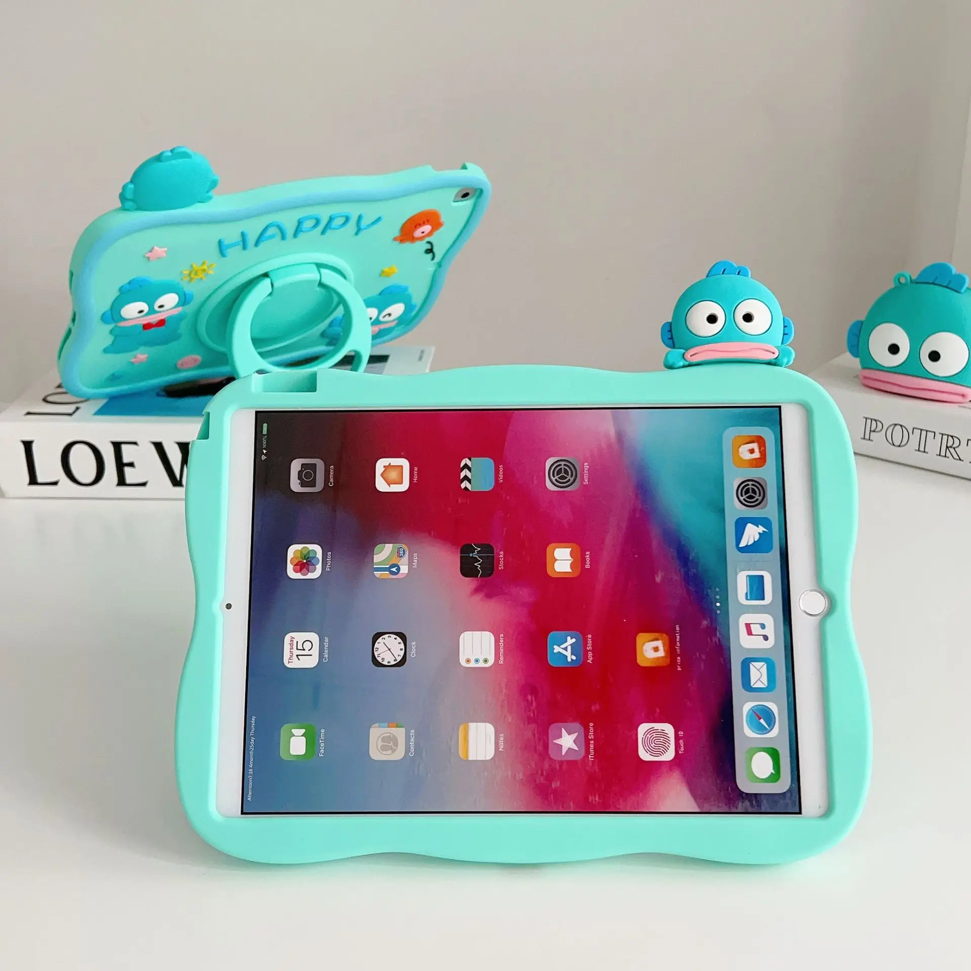 Eto キャラクターグッズ 10点セット Sanrio Cute Hanyodon 360 Rotation Stand Cover For iPad 10th