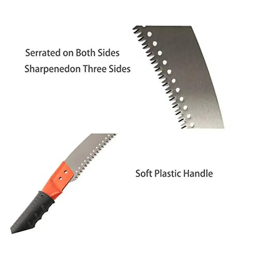 14FT Stainless Steel Pole Saw Tree Trimming Cutter Extension Pruning Blade Manual Yard Garden Patios Trees Oak Palm Fronds Pines 2