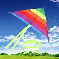 New Colorful Triangle Rainbow Kite Flying Toys Kite For Children Kids With 30M Kite String Kids Outdoor Fun Sports Kites Toys 1