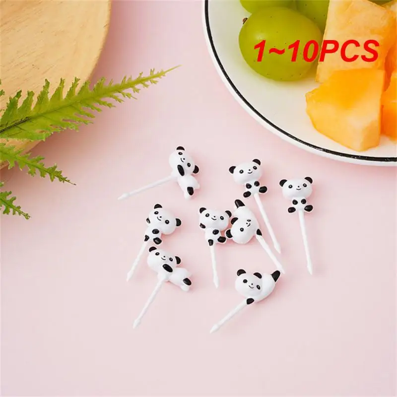 

1~10PCS Mini Cute Panda Cartoon Fruit Stick Food Grade Plastic Fruit Fork Toothpick Lunch Salad Kid Snack Dessert Decoration
