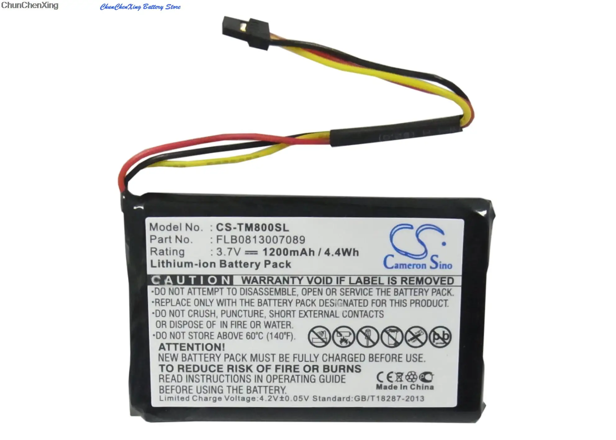Cameron Sino 1200Mah Batteria Vfas Per Tomtom Go 60, One Xl Europe Traffic, One Xl Traffic, Xl 30 Series, 4 Fc64 4 Fd6.001.00