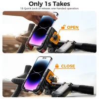 Joyroom 2024 Bike Phone Holder Universal One-hand Operation Bicycle Motorcycle Phone Holder For 4.7-7" Mobile Phone Shockproof 4
