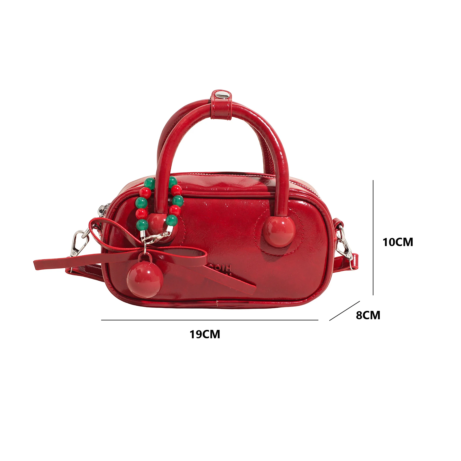 Women PU Solid Color Crossbody Bag W/Adjustable Strap Handbag Small Square Bag for Travel Shopping Daily Use