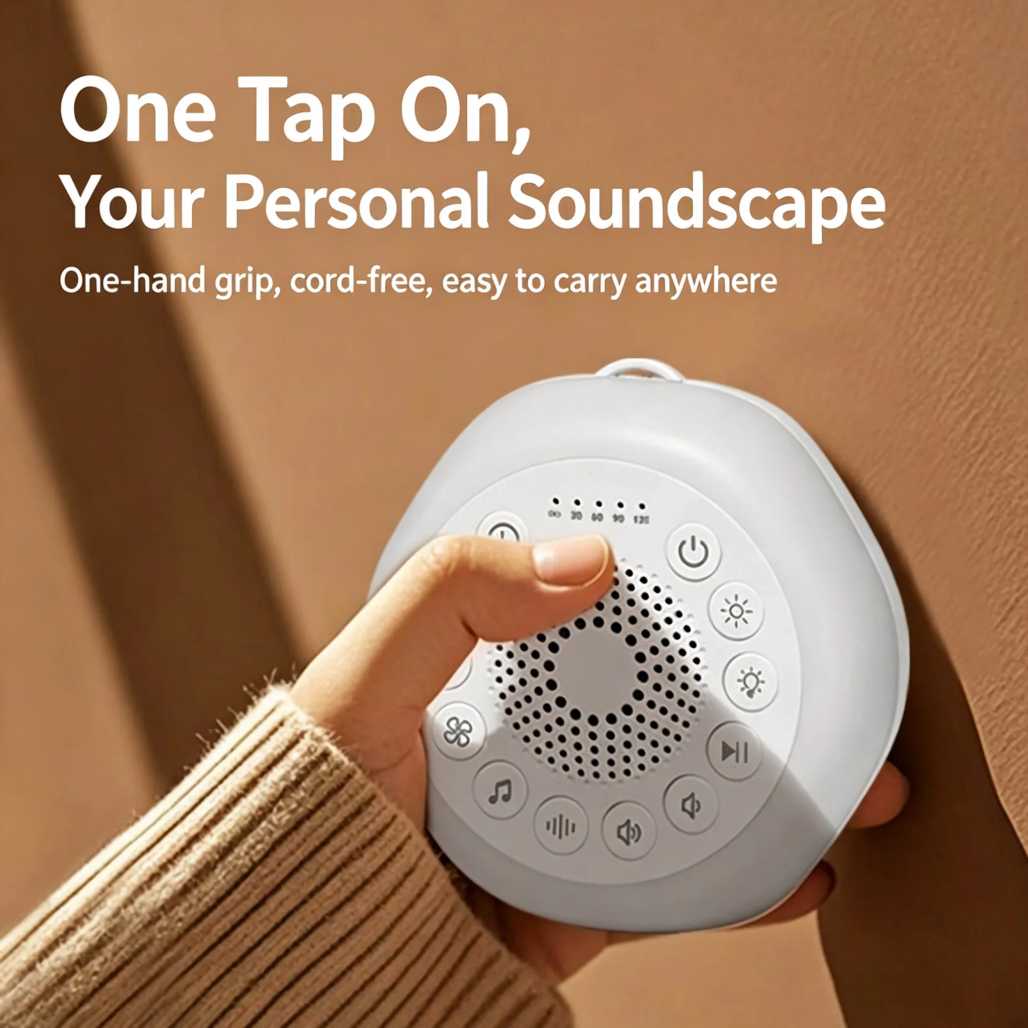 White Noise Sleep Sound Machine with Night Light & Timer, Portable Sleep Aid