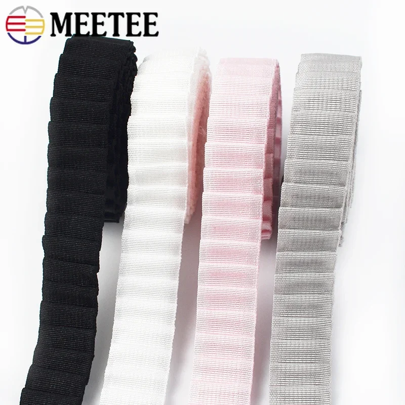 8meter 13mm Pleated Elastic Band Shoulder Strap Children Shoes Elasticity  Webbing DIY Baby Hair Sewing Ribbon Tape Accessories