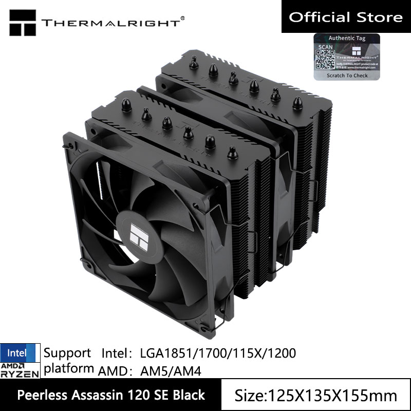Thermalright Peerless Assassin 120 SE Black Computer case radiator,6x6mm heat pipe blackened nano coating,support LGA1700/AM5