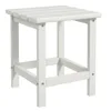 Outsunny Adirondack Side Table, Square Patio End Table, Weather Resistant 15" Outdoor HDPE Table for Porch, Pool, Balcony, White 1