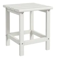 Outsunny Adirondack Side Table, Square Patio End Table, Weather Resistant 15" Outdoor HDPE Table for Porch, Pool, Balcony, White 1