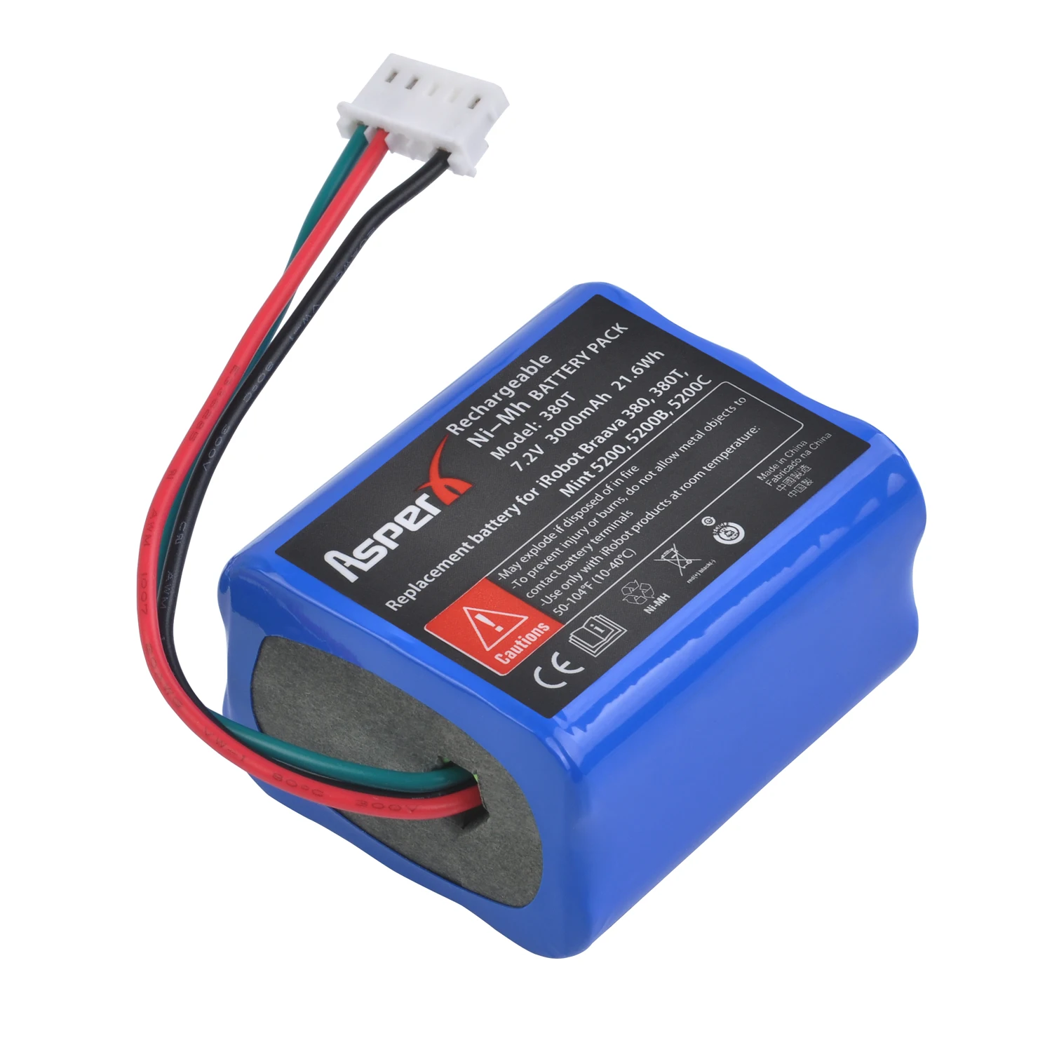 Batteria Ni-MH da 3000 mAh Akkus per iRobot Roomba Braava 380