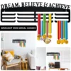 Medal Holder Display Hanger Personalized Medal Wall Hanger for Sport Race Runner Sturdy Black Steel Metal Easy to Install 3
